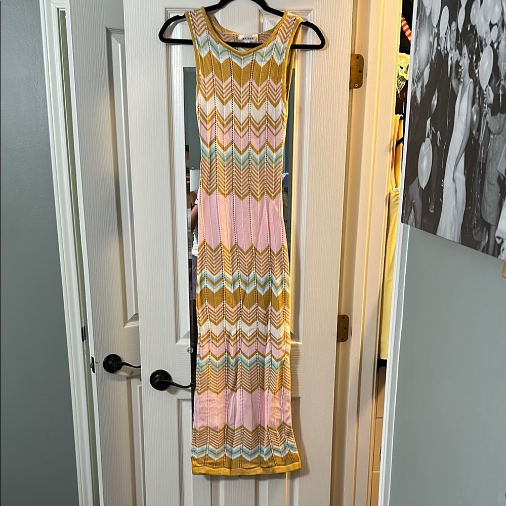 MARBLE Pastel Knit Top with Chevron Pattern